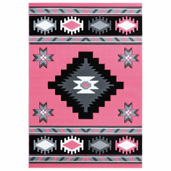 United Weavers Of America 2 ft. 7 in. x 7 ft. 4 in. Bristol Caliente Pink Rectangle Runner Rug 2050 10486 28C